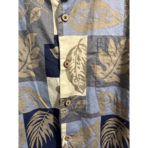 Half Moon Bay Shirt Men's Size Large Button Up Short Sleeve Leaf Print - Picture 6 of 9
